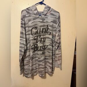 Gray Camo women's TORRID Hoodie - Can't, I'm Busy SIZE 3x